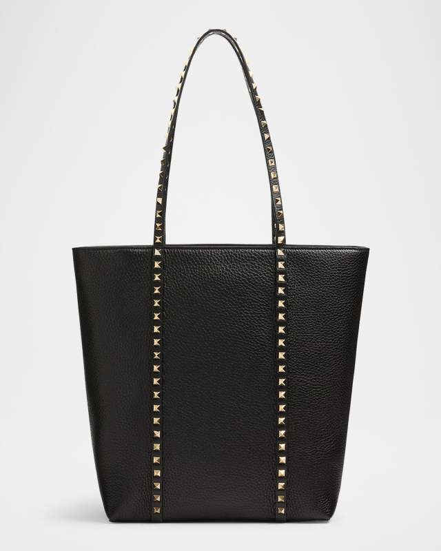 Rockstud North-South Leather Tote Bag